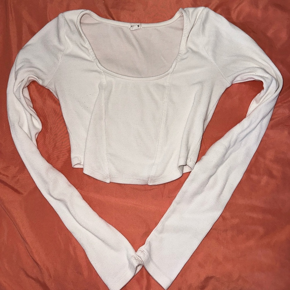 Garage White Long Sleeve Top